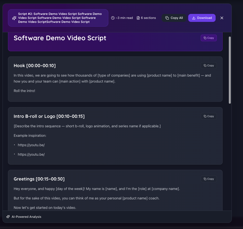 Infrasity Video Script Generator screenshot 4