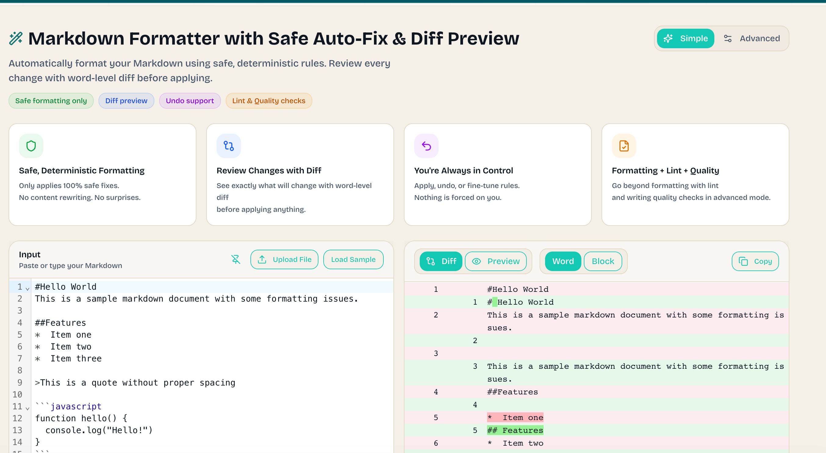 MarkdownPreview.org screenshot 8