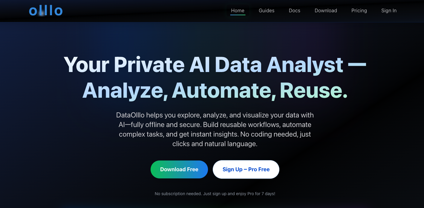 DataOlllo — Your Private AI Data Analyst screenshot 1