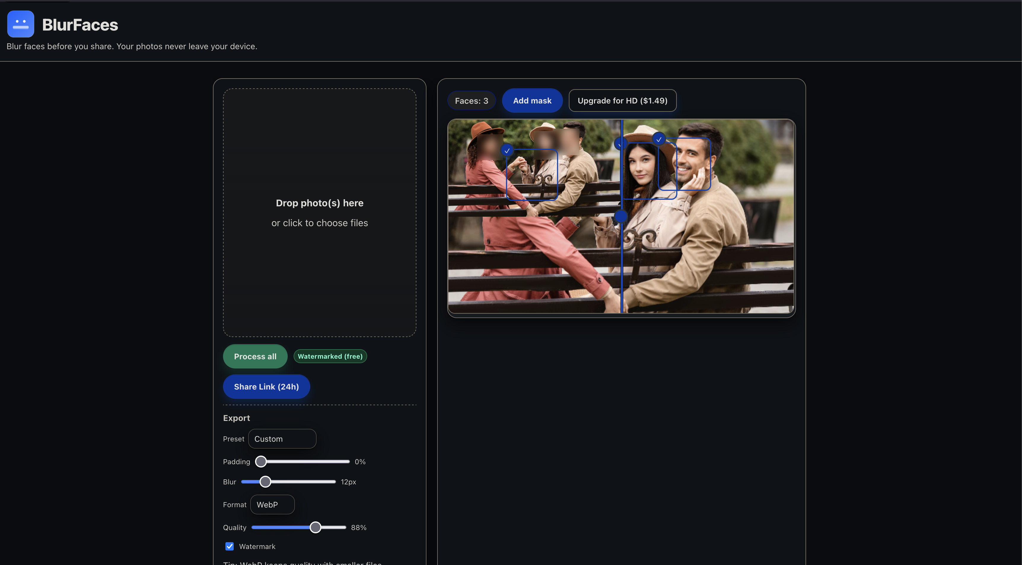 BlurFaces screenshot 2
