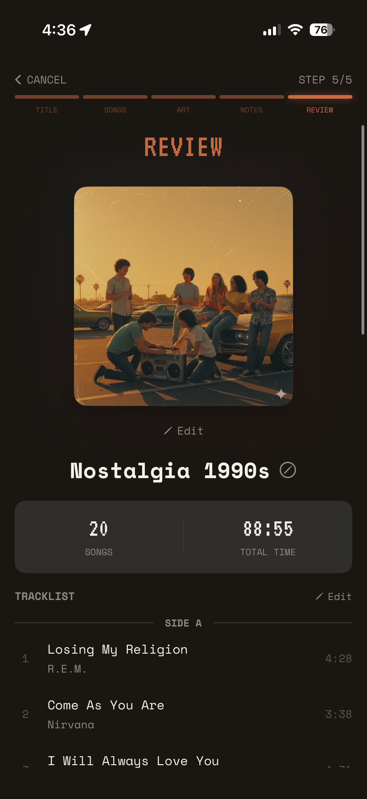 Mixtape screenshot 2