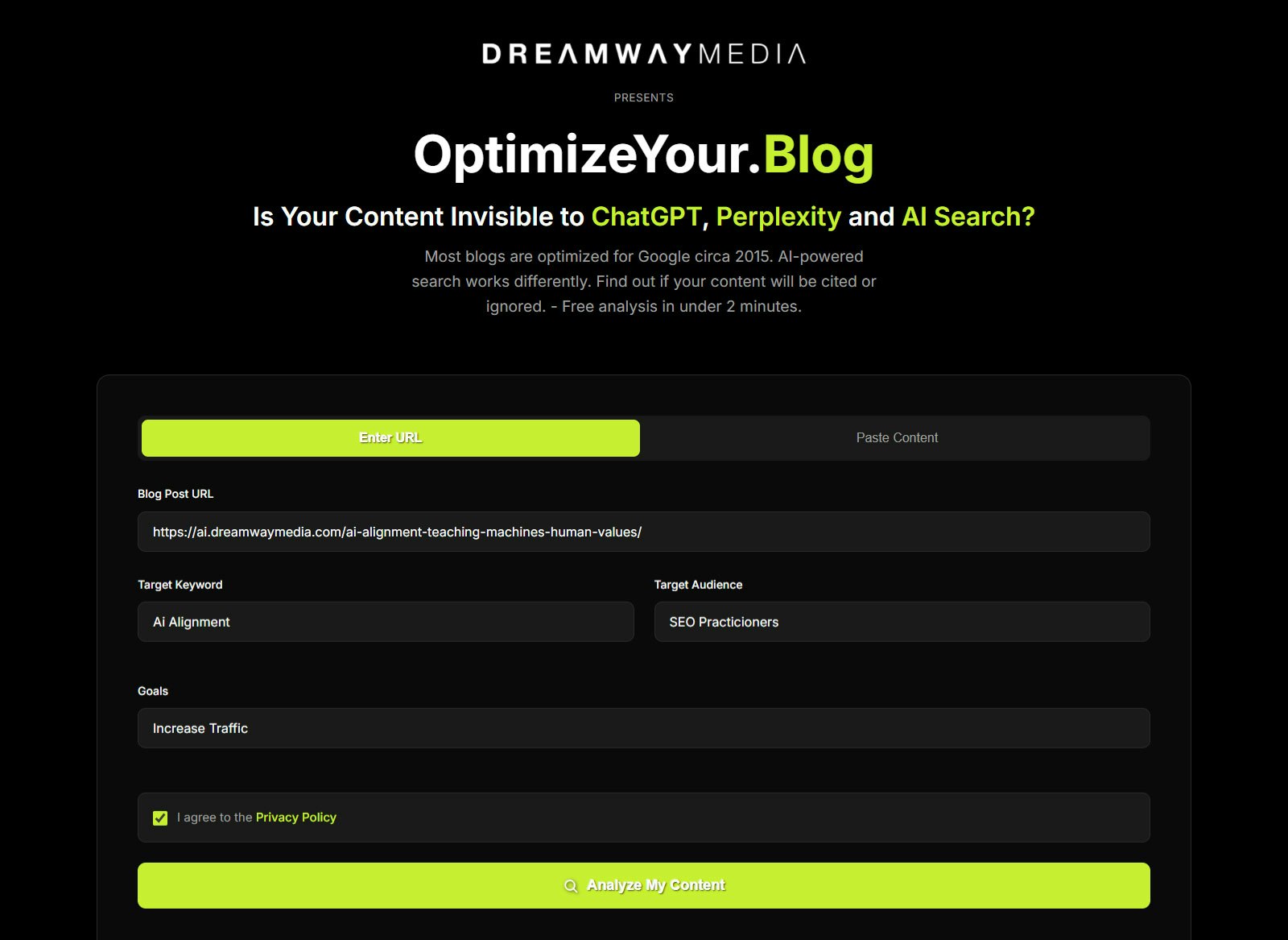 OptimizeYour.Blog screenshot 2