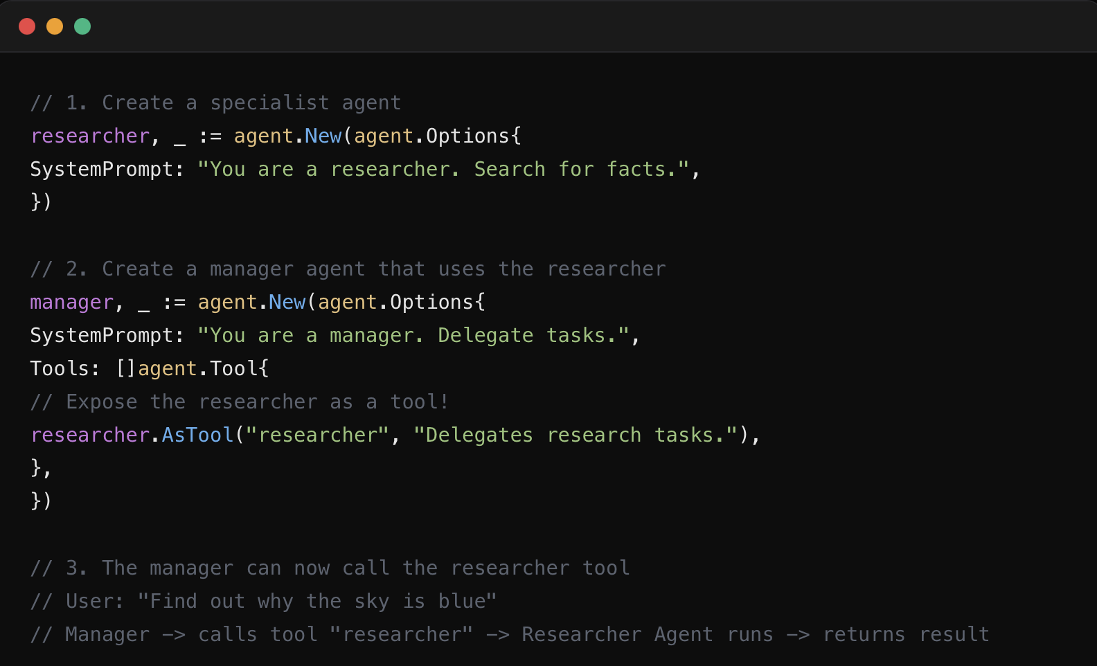 go-agent framework screenshot 3