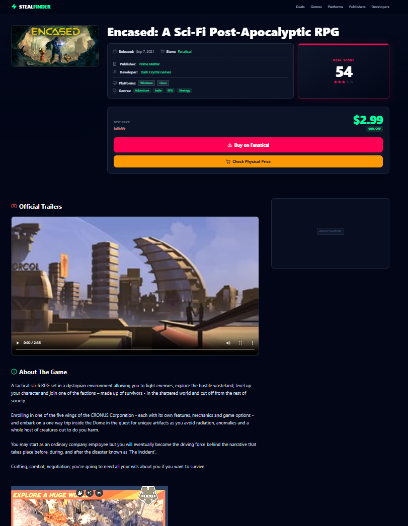 The "God Tier" Game Deal Aggregator screenshot 3