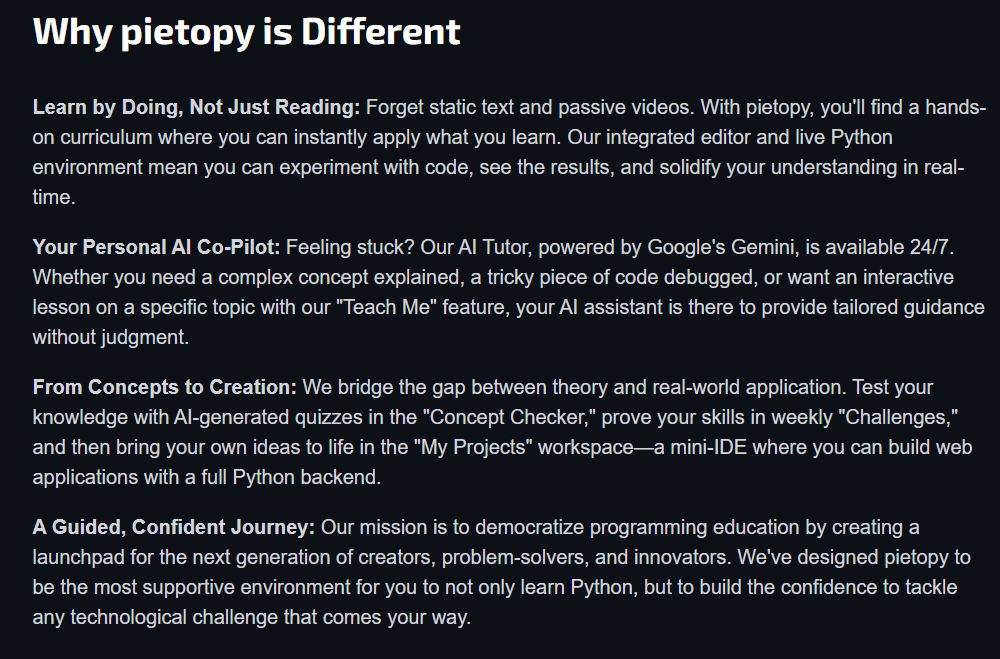 Pietopy - Stop learning | Start building screenshot 20