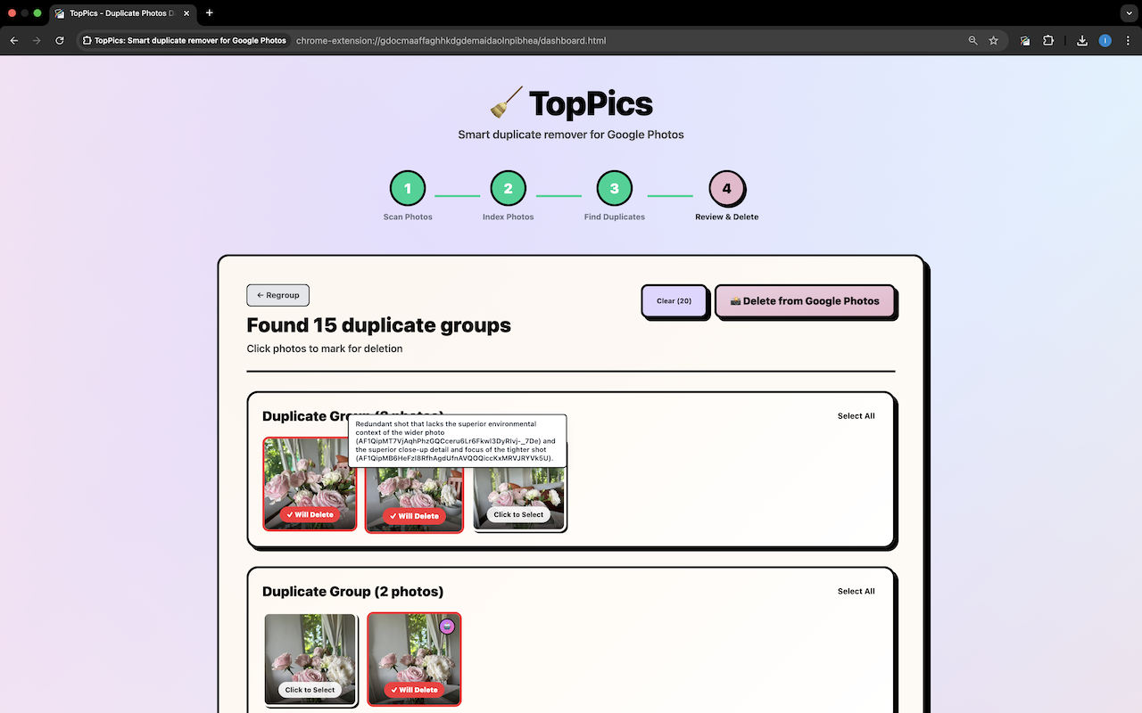 TopPics - Declutter Your Google Photos screenshot 4