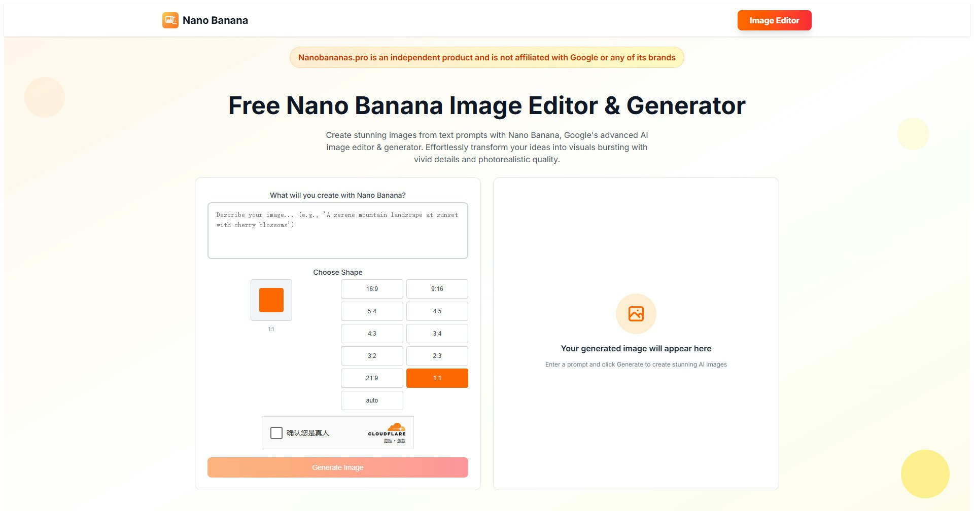 Free Nano Banana AI Image Editor screenshot 1