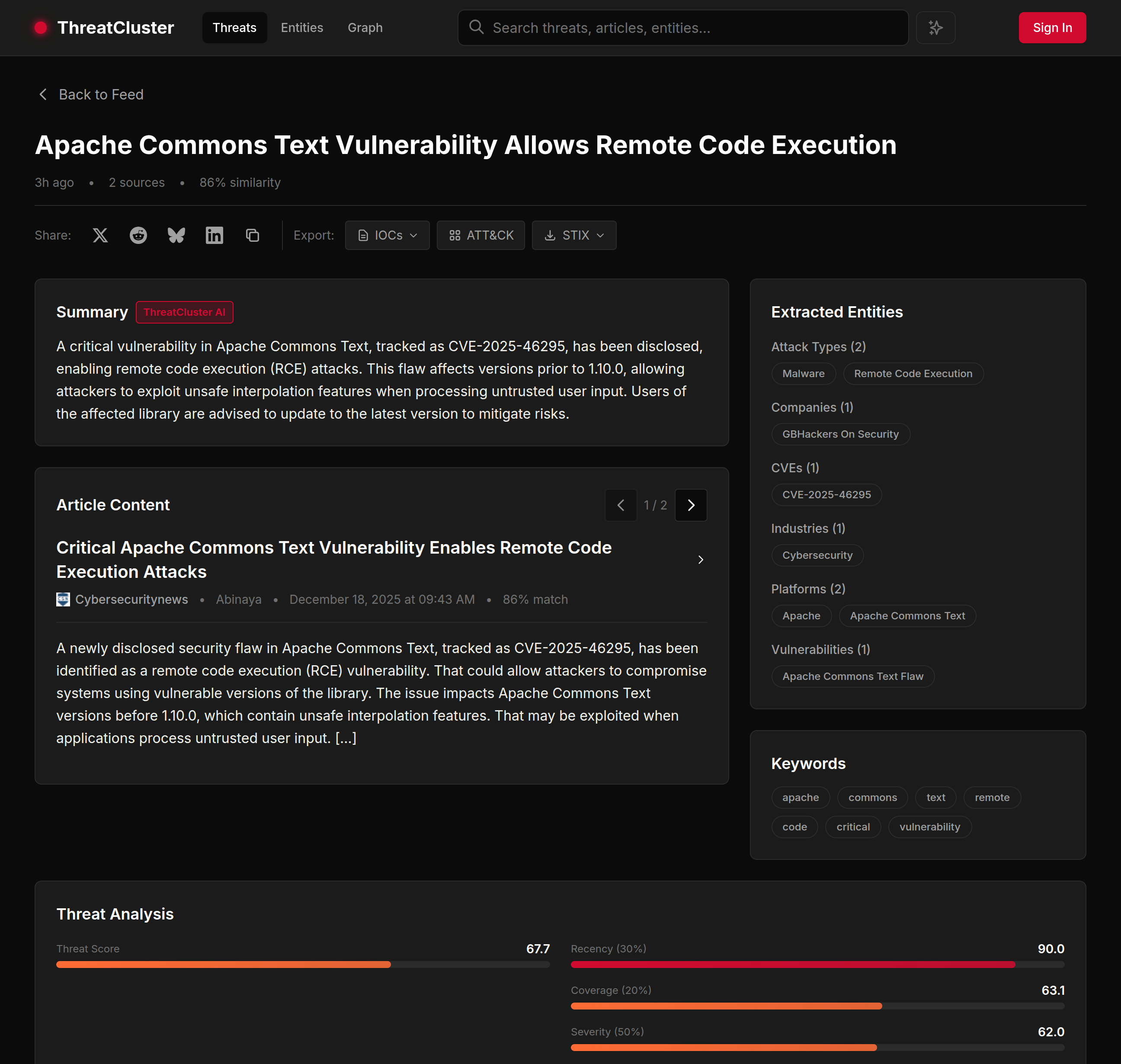ThreatCluster screenshot 3
