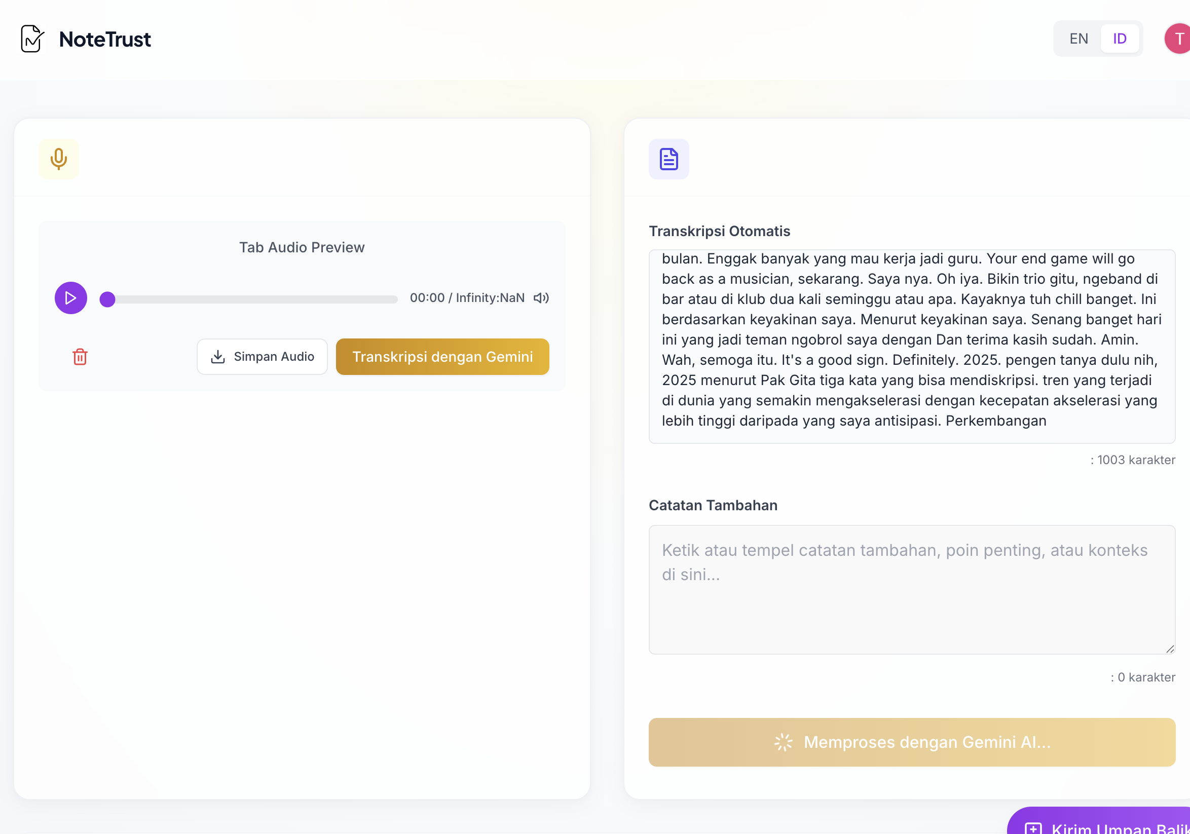 Note Trust screenshot 2