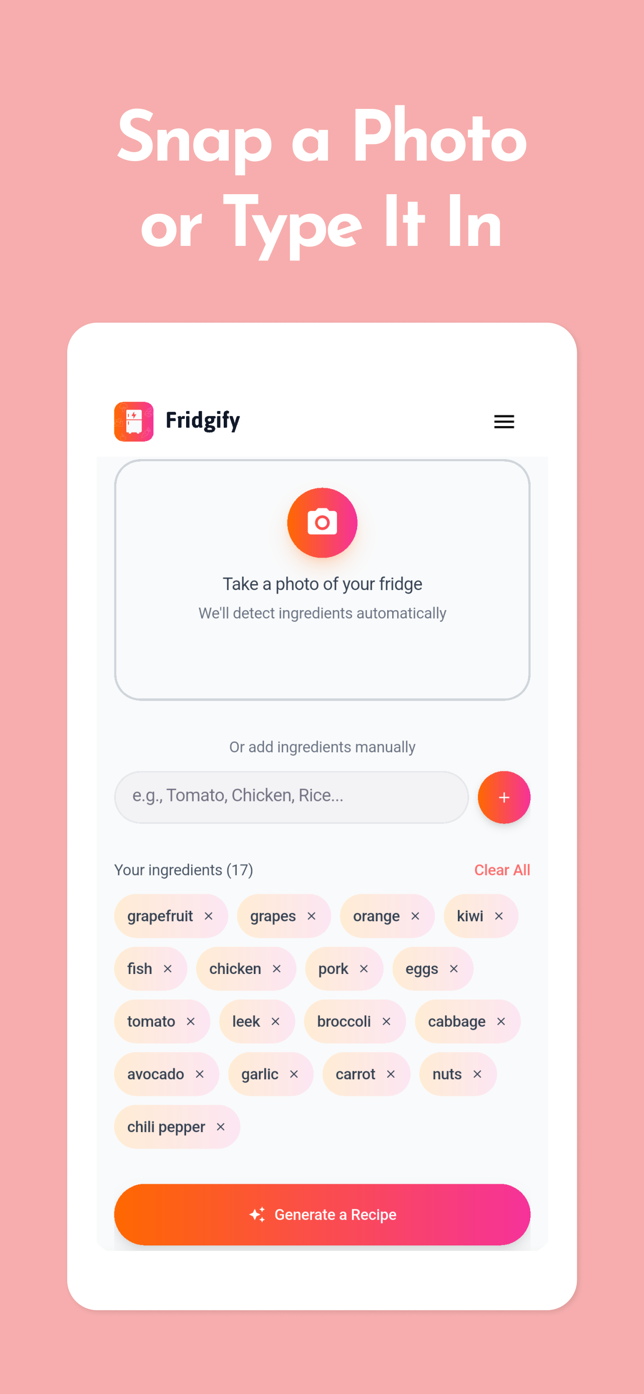 Fridgify screenshot 2