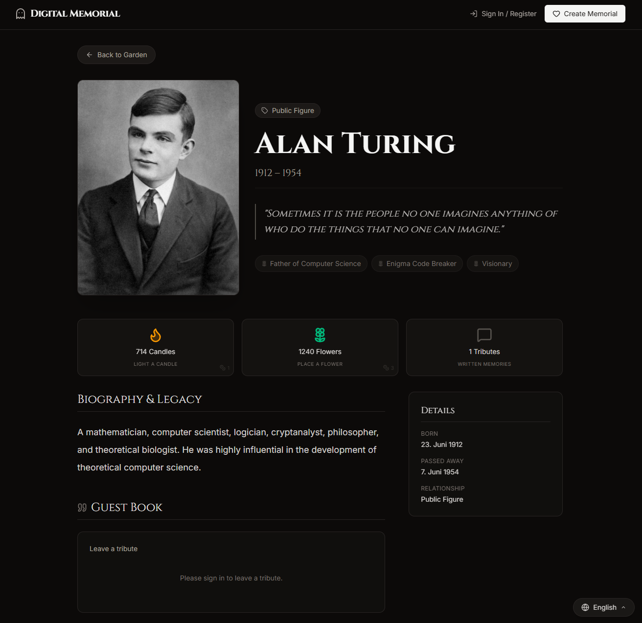 Digital Memorial screenshot 2