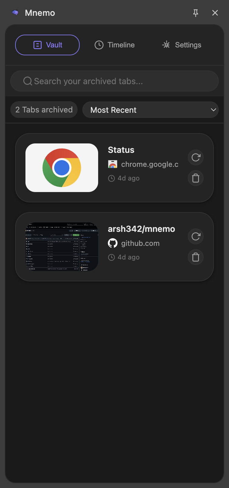 Mnemo screenshot 1