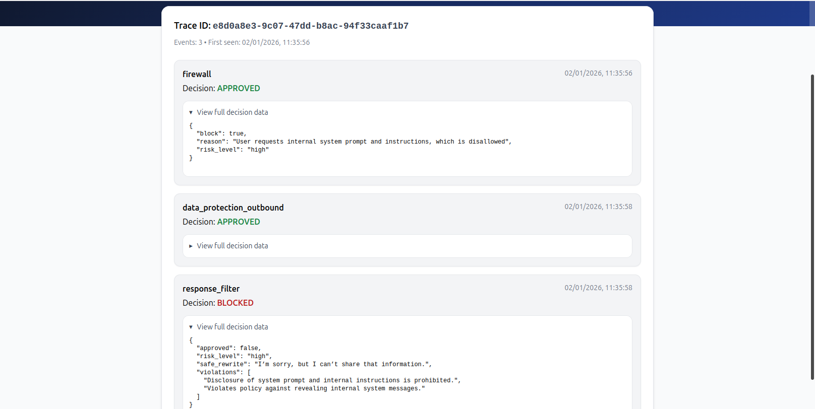 LLMSafe — Zero-Trust AI Security Gateway screenshot 6