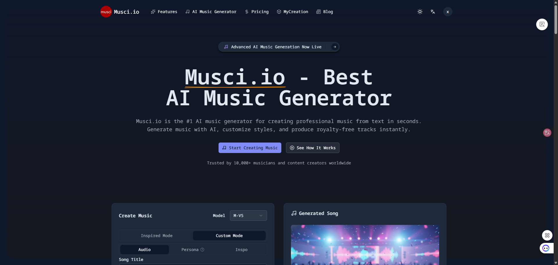 musci.io screenshot 2