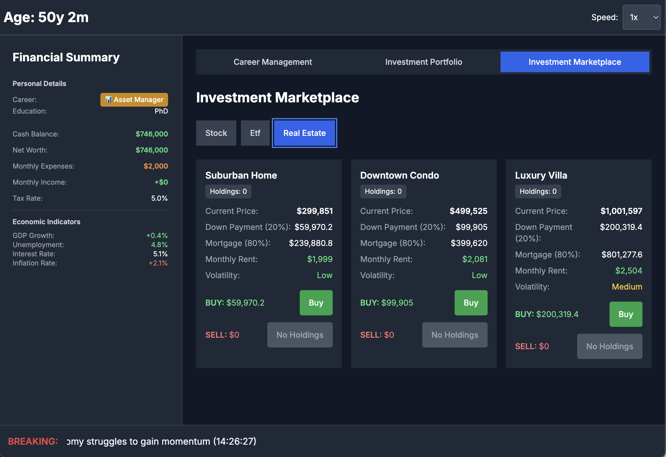 Financial Life Simulator screenshot 3