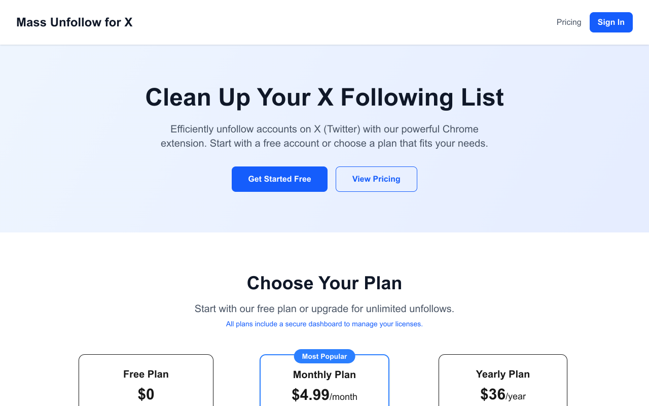 Mass Unfollow for X ( Twitter ) screenshot 2