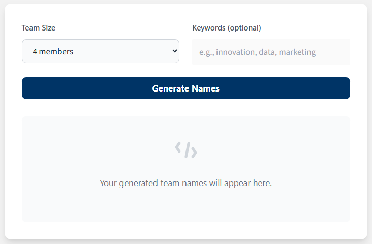 Team Name Generator screenshot 1