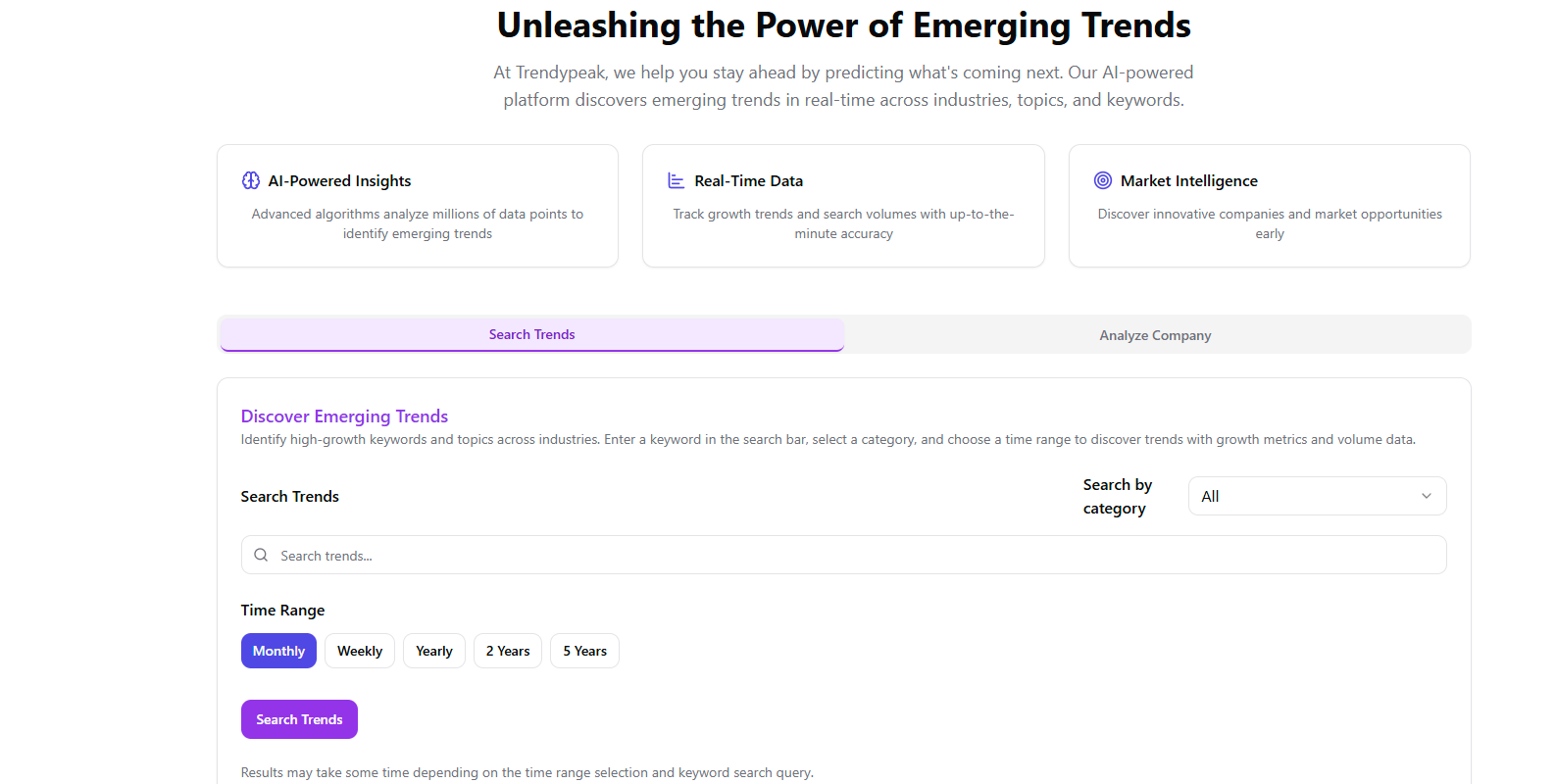 TrendyPeak screenshot 2