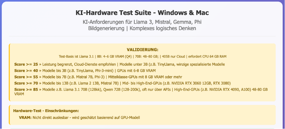 KI-Hardware-Test | Win, Mac, Linux screenshot 3