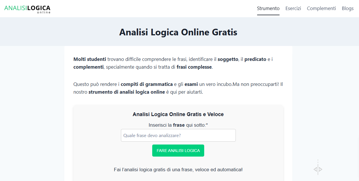 Analisi Logica Online screenshot 1