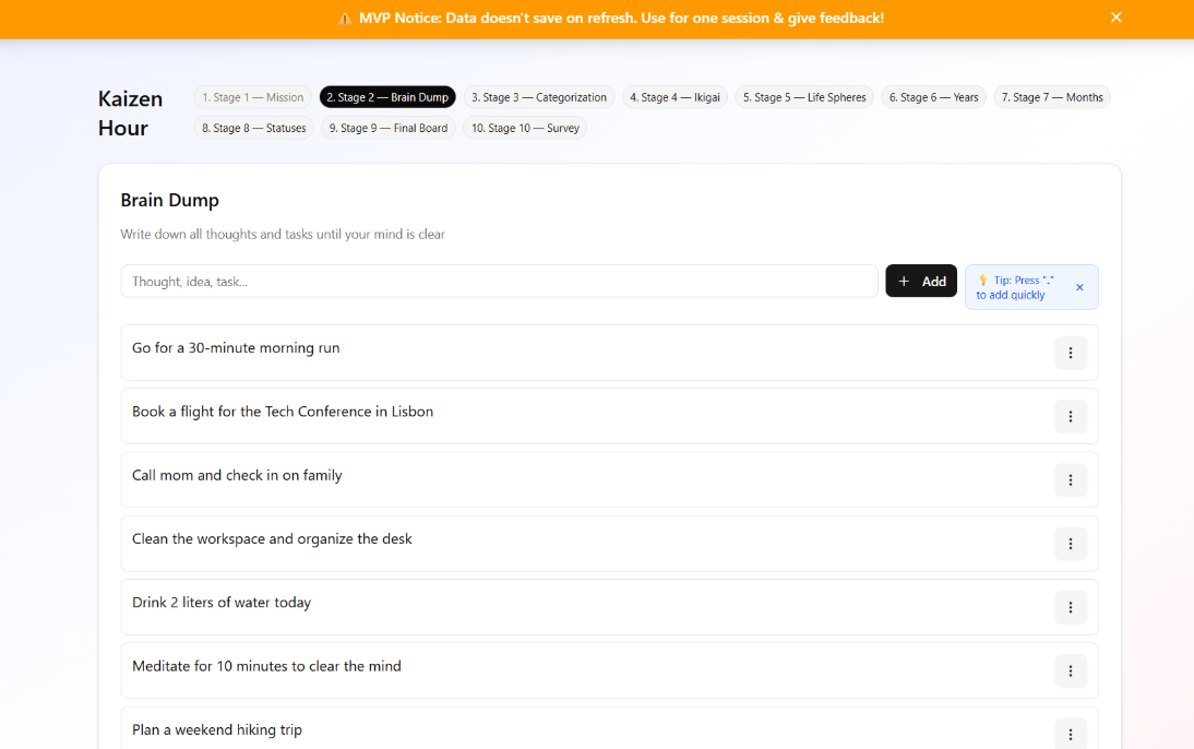 Kaizen Planner screenshot 3