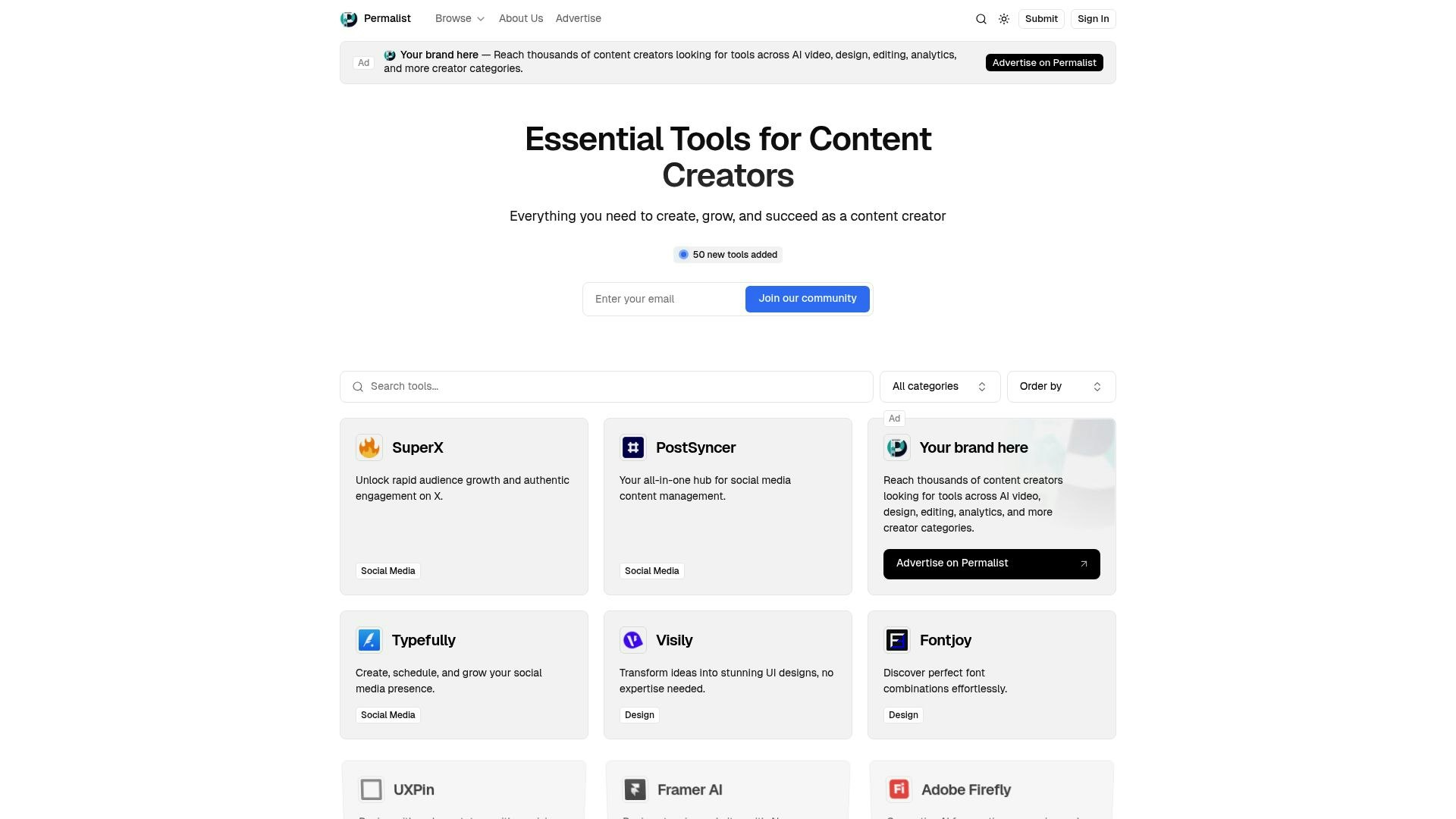 Permalist screenshot 1
