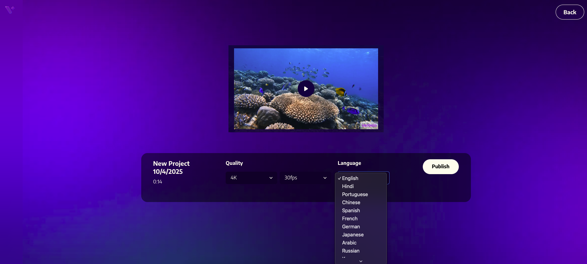 Verbolo - Video editor Beta launch screenshot 5