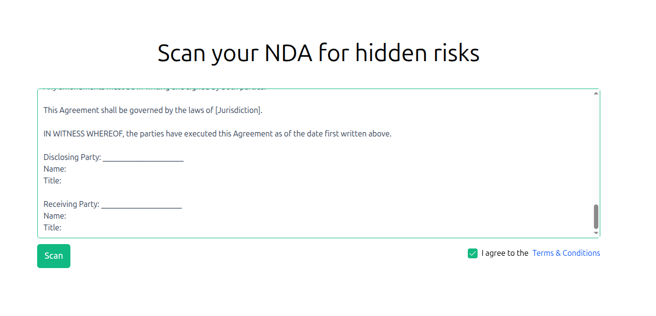 Lexenta — NDA Risk Analysis screenshot 1