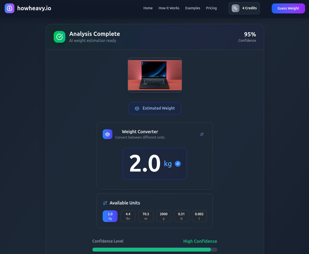 HowHeavy.io screenshot 3
