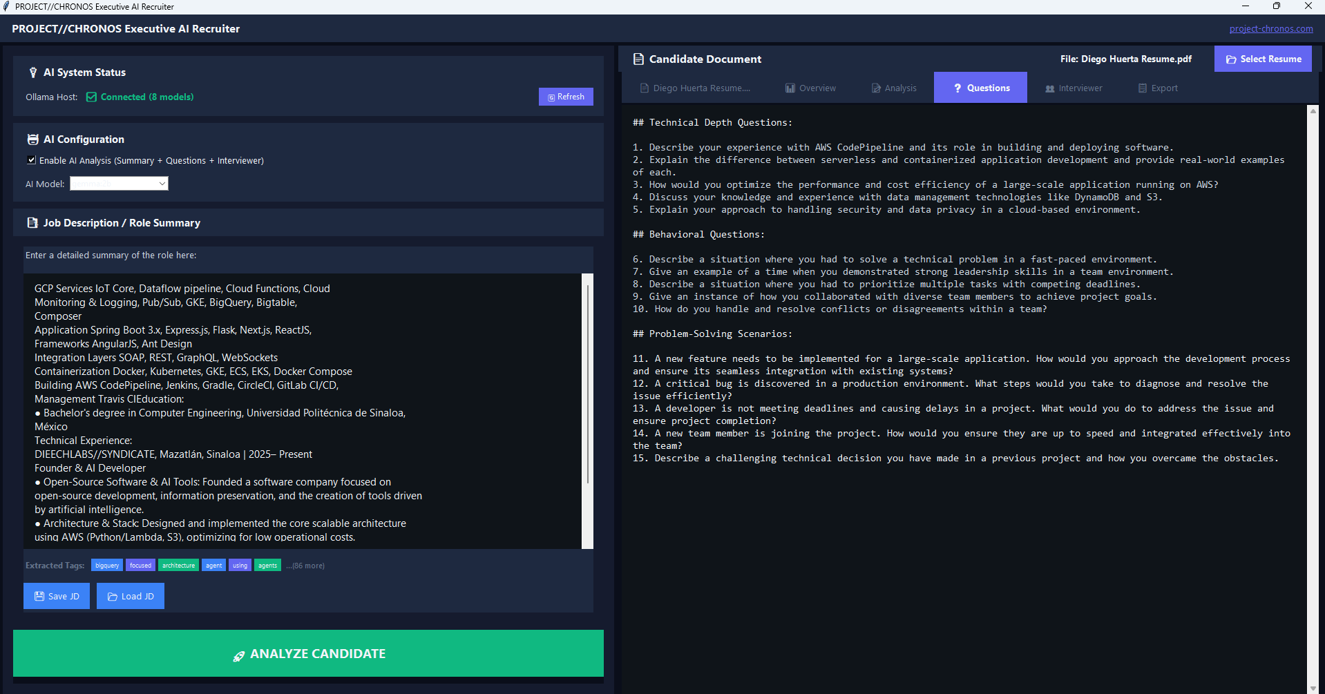PROJECT//CHRONOS: The Offline AI Resume screenshot 2