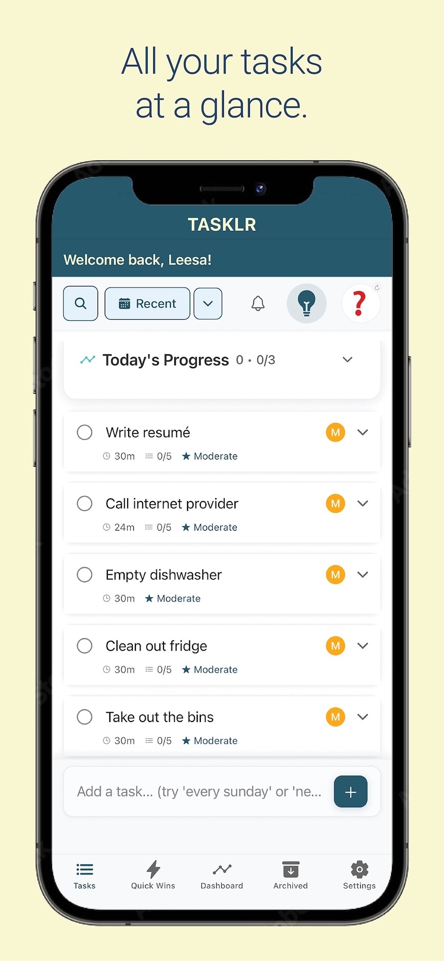 Tasklr screenshot 1