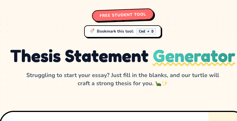 Thesis statment generator screenshot 1