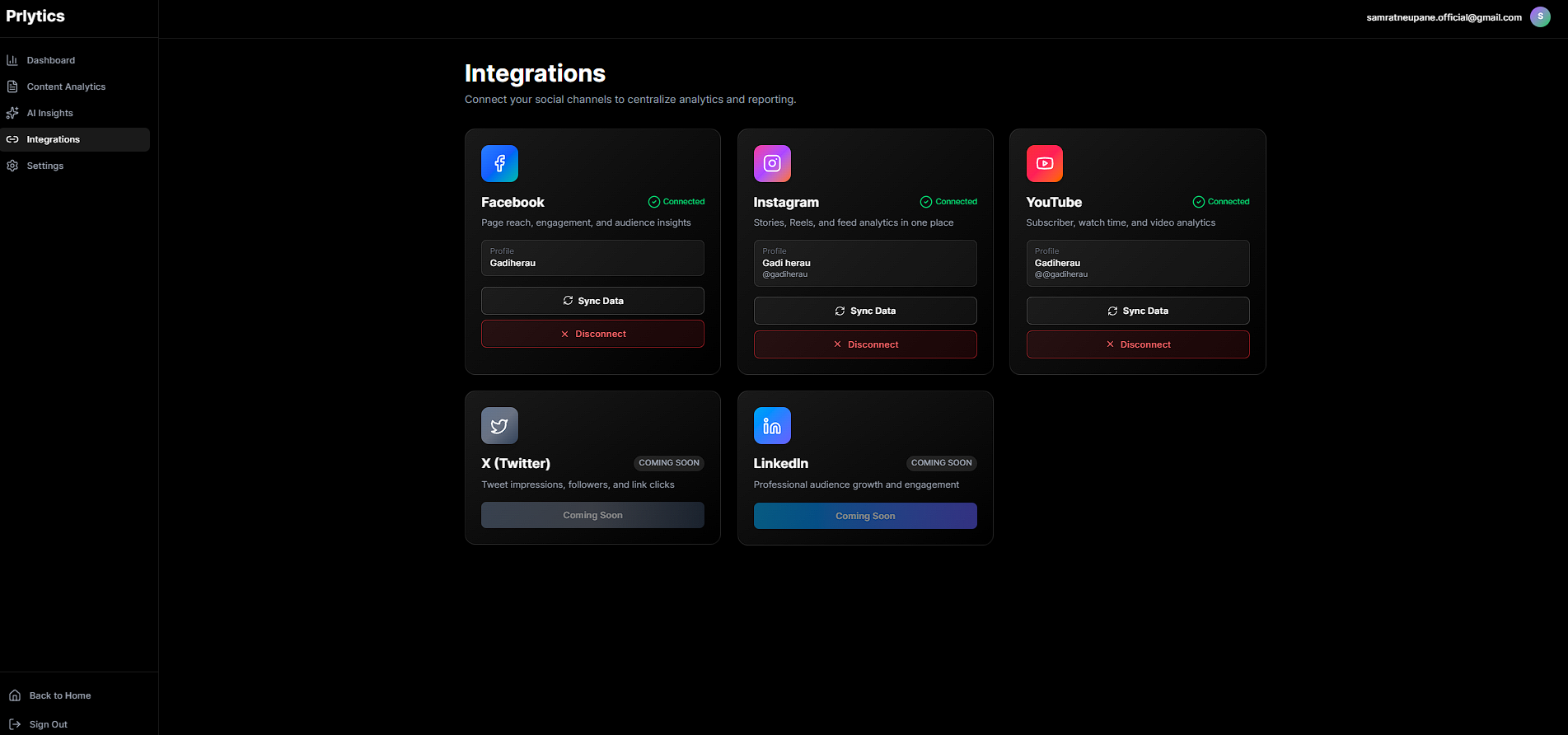 Prlytics screenshot 2