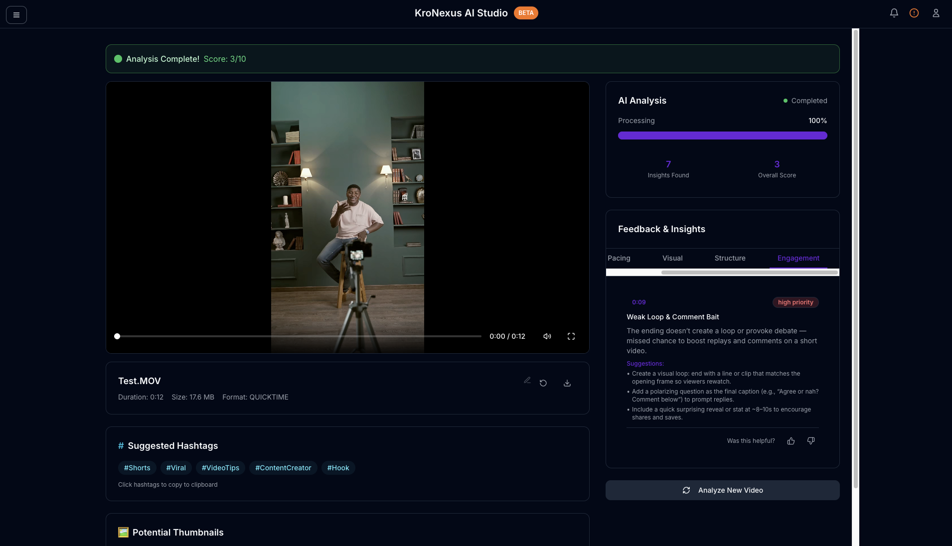 Video Analysis Studio - KroNexus AI screenshot 3