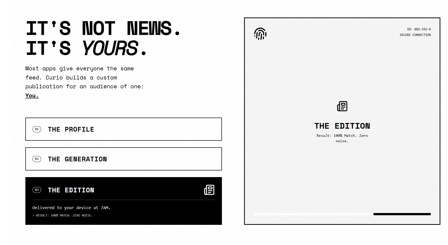 Curio – A Custom Article for You, Daily screenshot 1