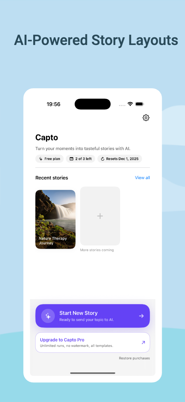 Capto: AI photo stories for IG screenshot 1