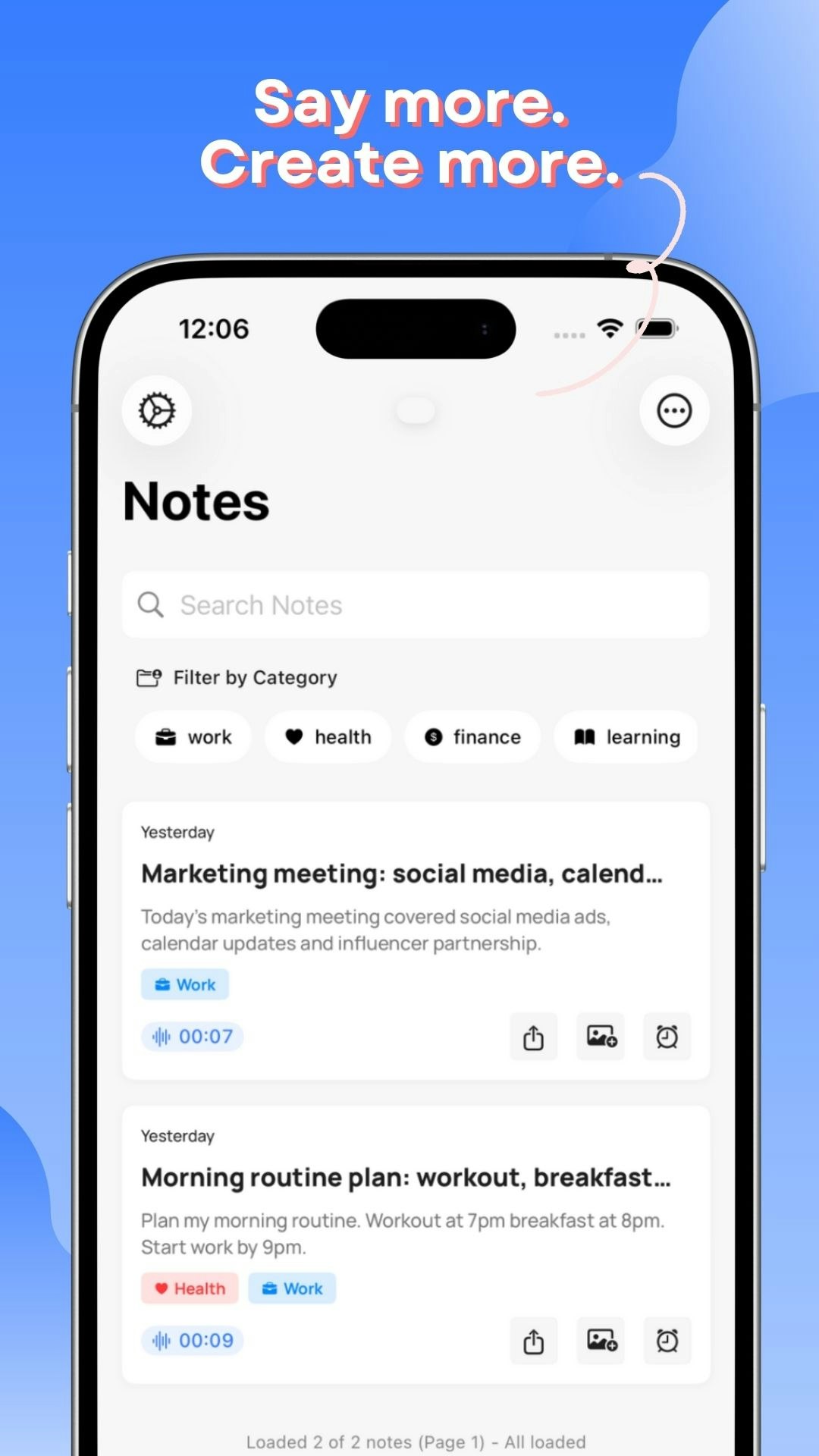 Voicely: AI Notes and Reminders screenshot 1