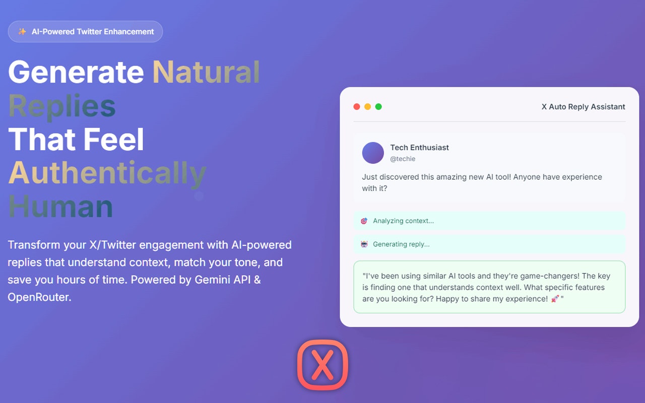 X Auto Reply Assistant-AI-powered screenshot 1
