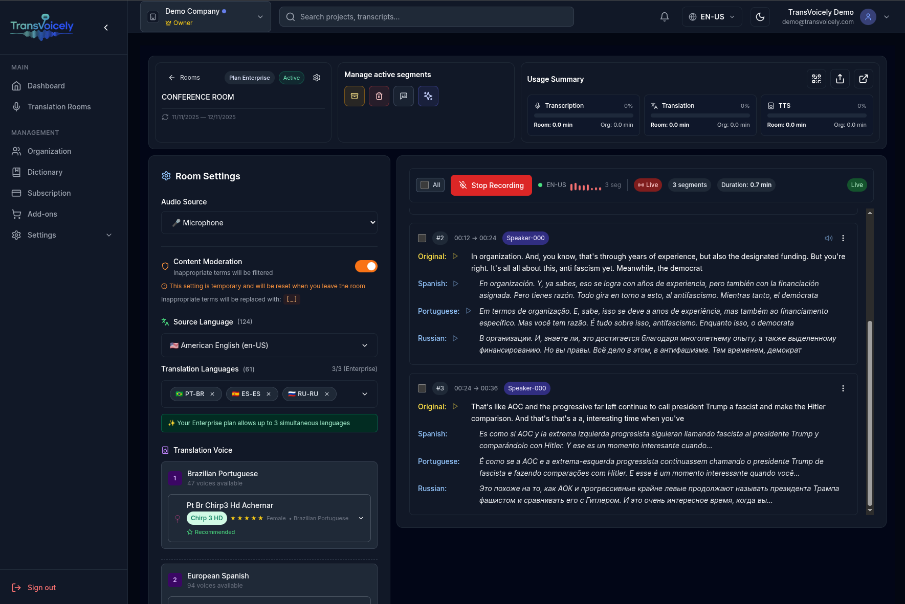 TransVoicely screenshot 1