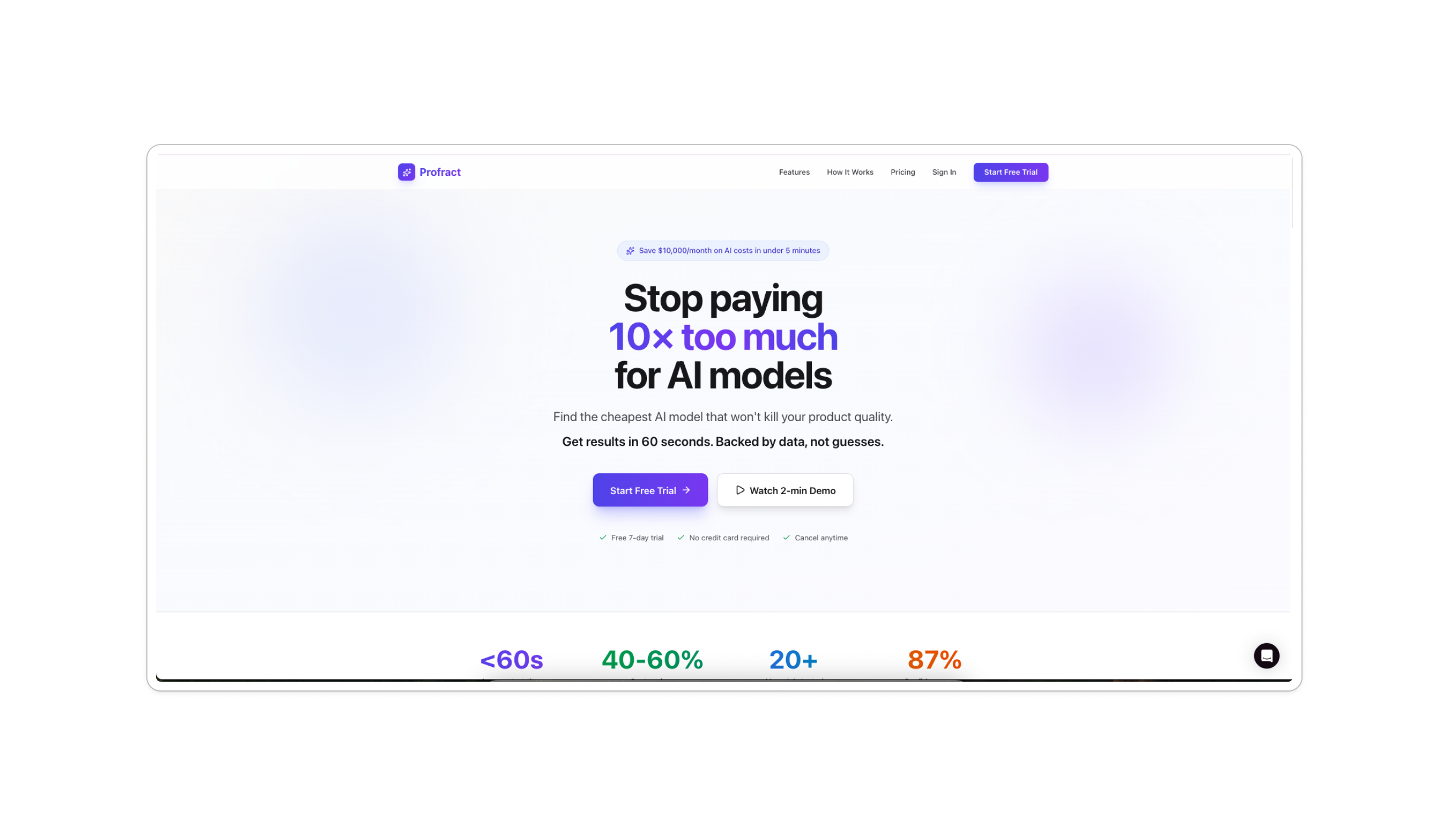Profract Optimize AI costs in 5 minutes screenshot 1