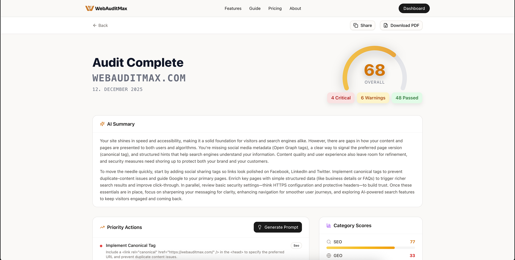 WebAuditMax screenshot 1