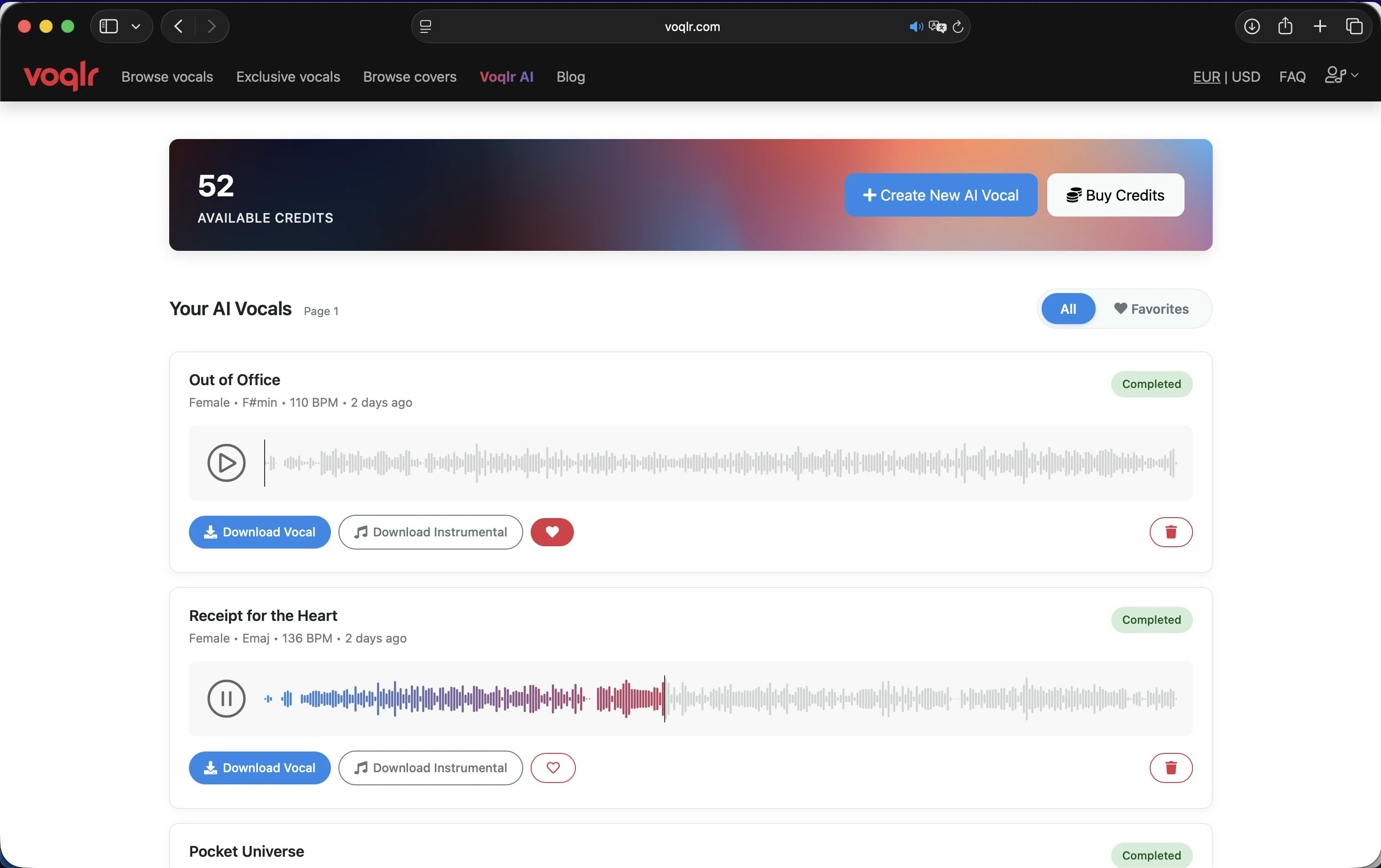 Voqlr AI Vocal Generator screenshot 1