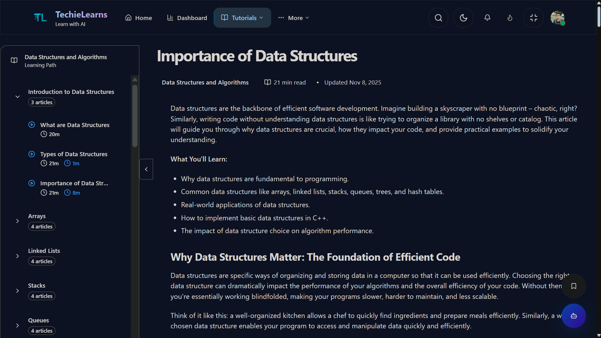 TechieLearns — AI Learning Platform screenshot 6