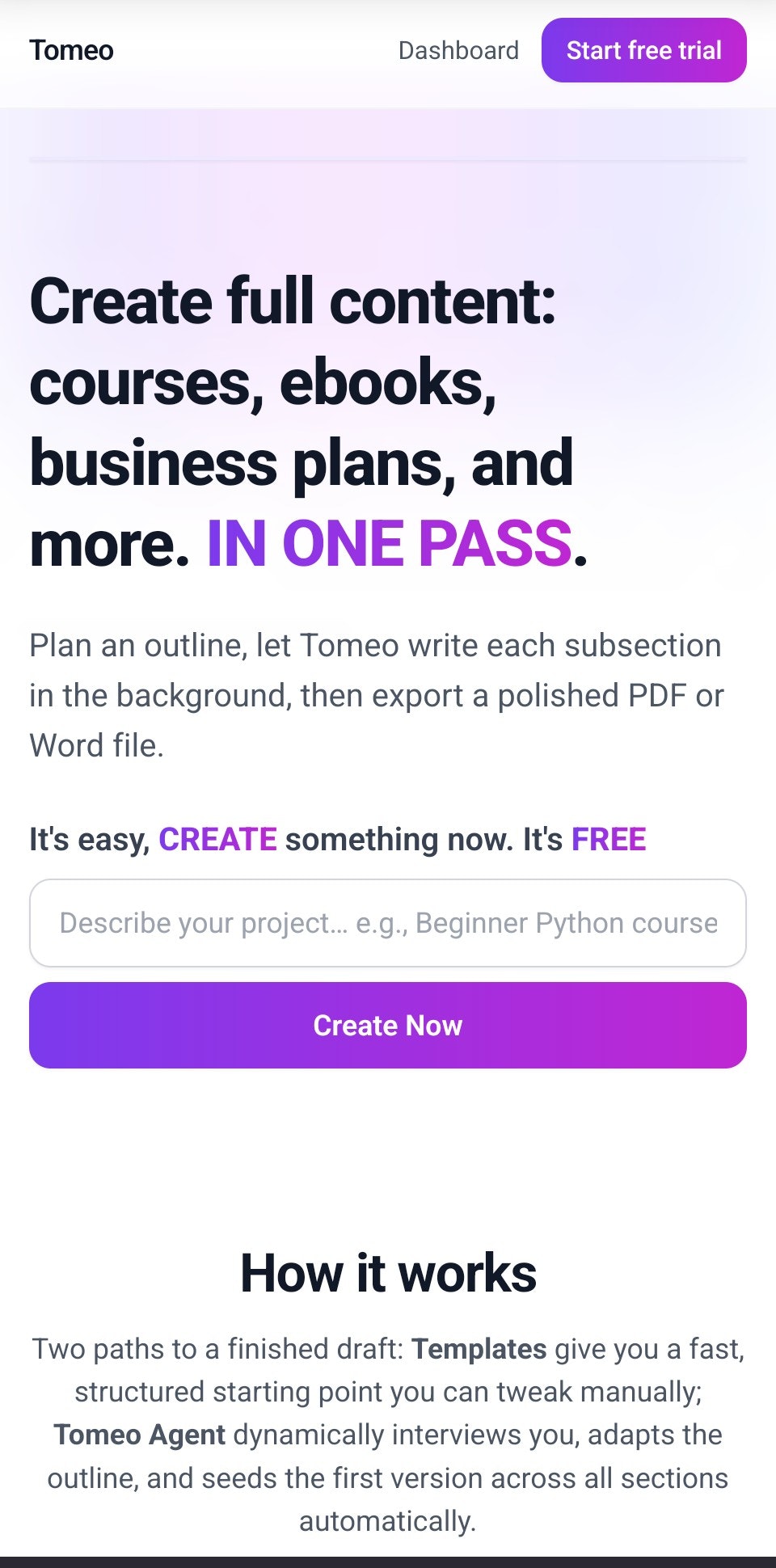 Tomeo — Idea → Outline → Publishable screenshot 3