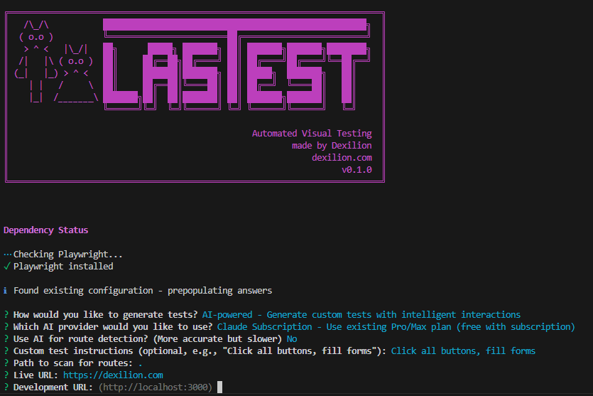 lasTest screenshot 2