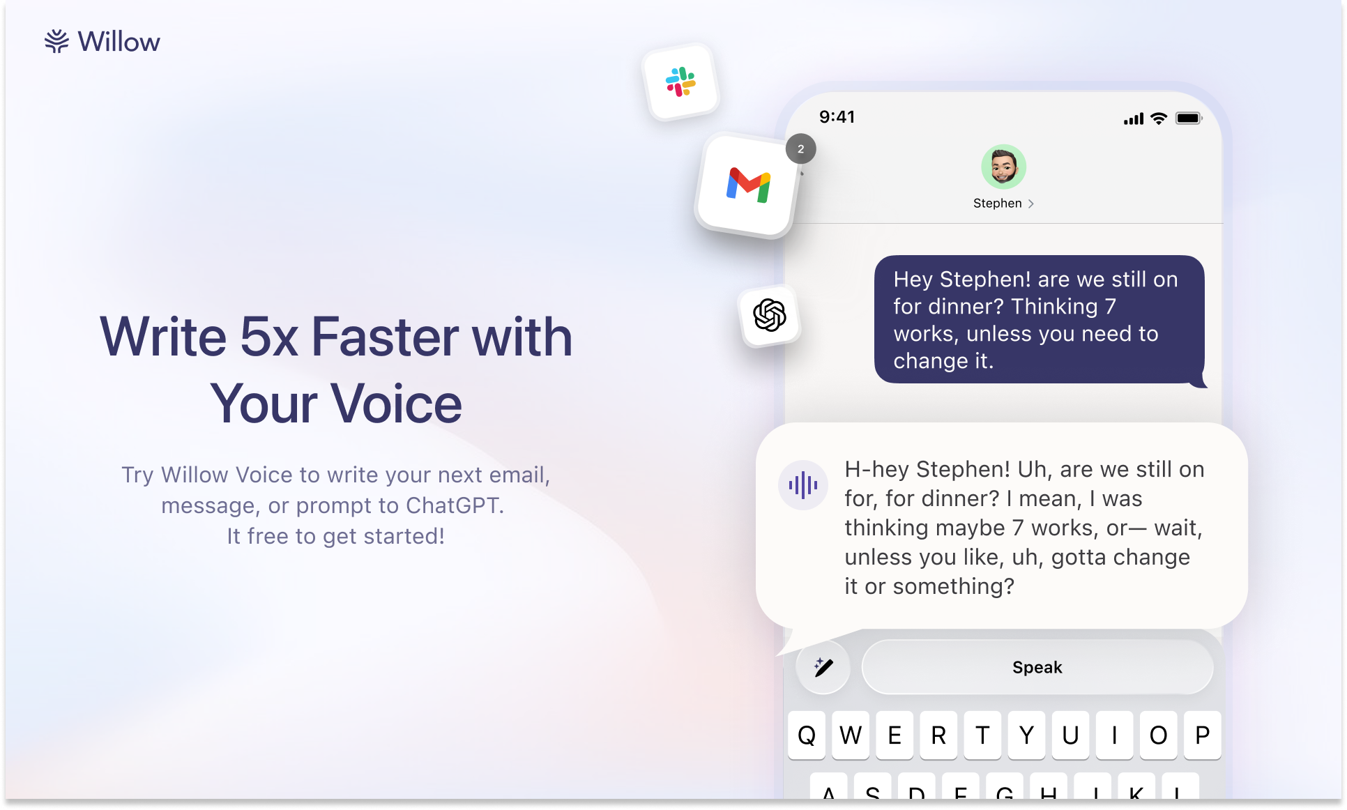 Willow on IOS screenshot