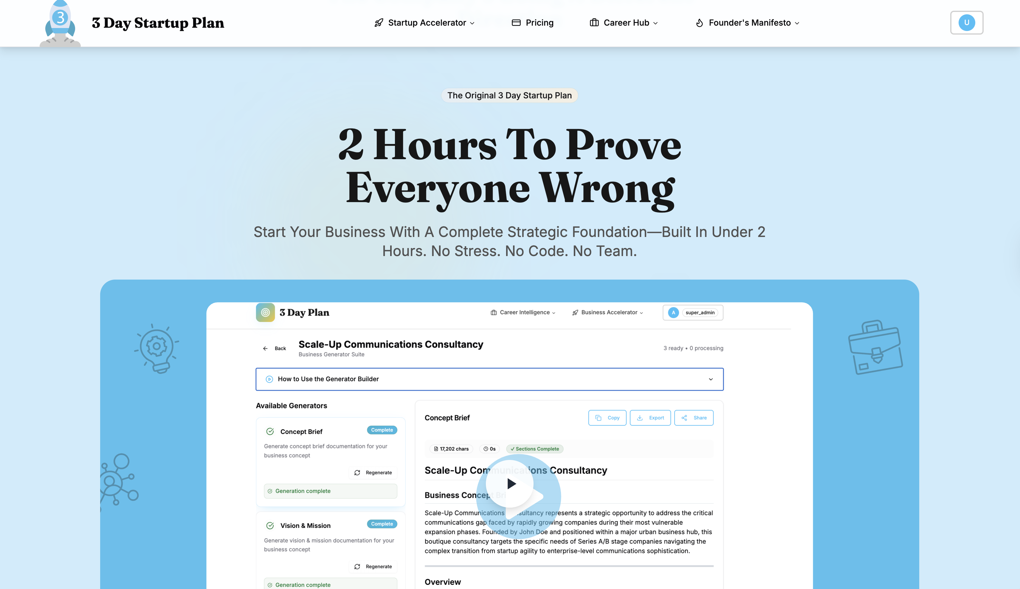 3 Day Startup Plan screenshot 1