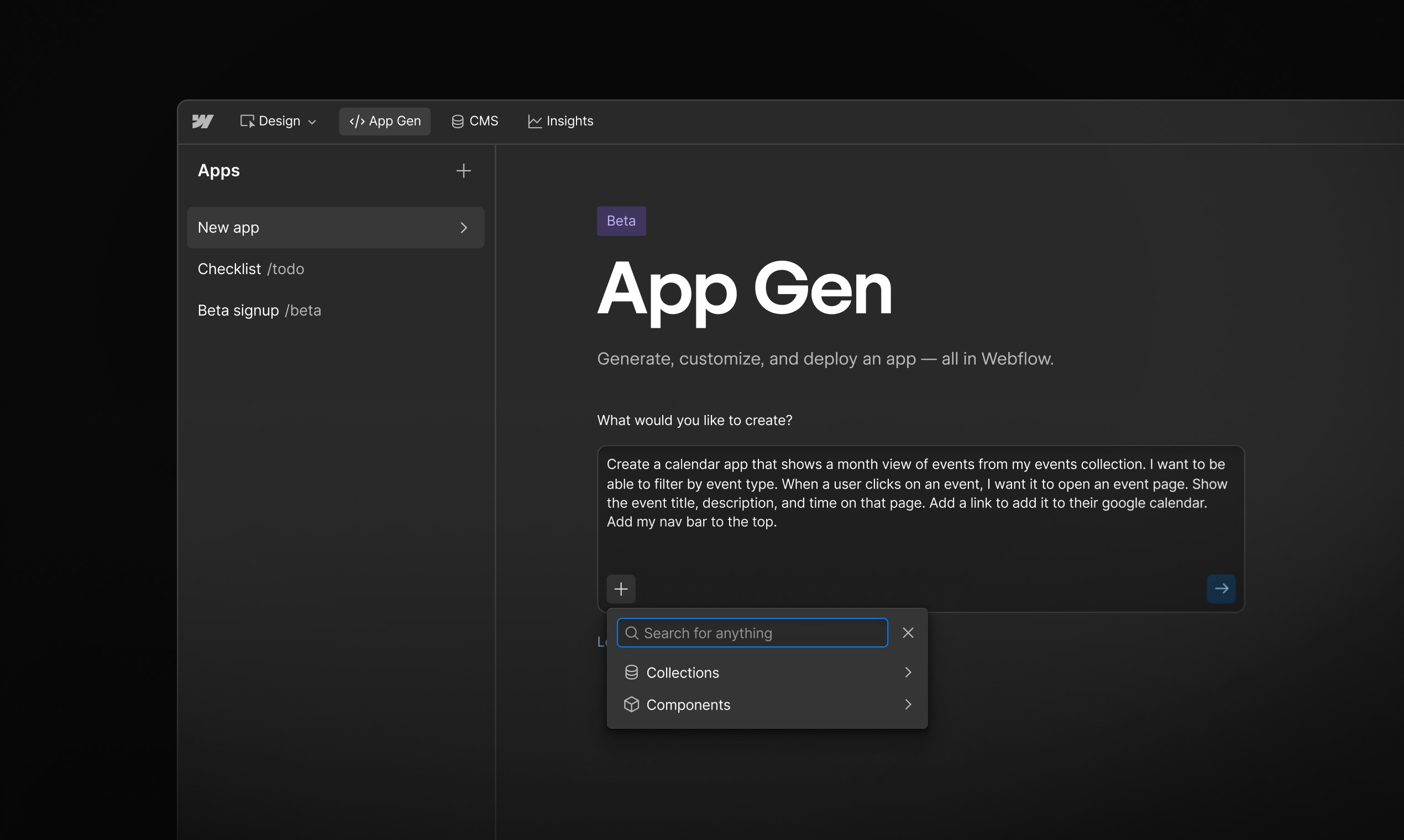 Webflow App Gen screenshot 1