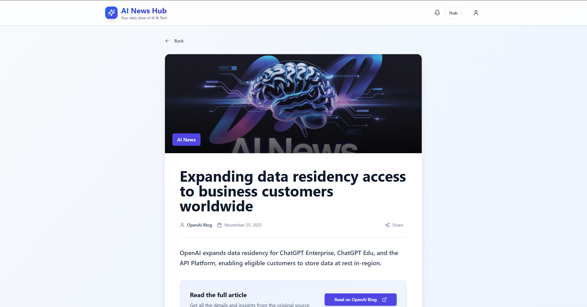 AI NEWS HUB screenshot 2