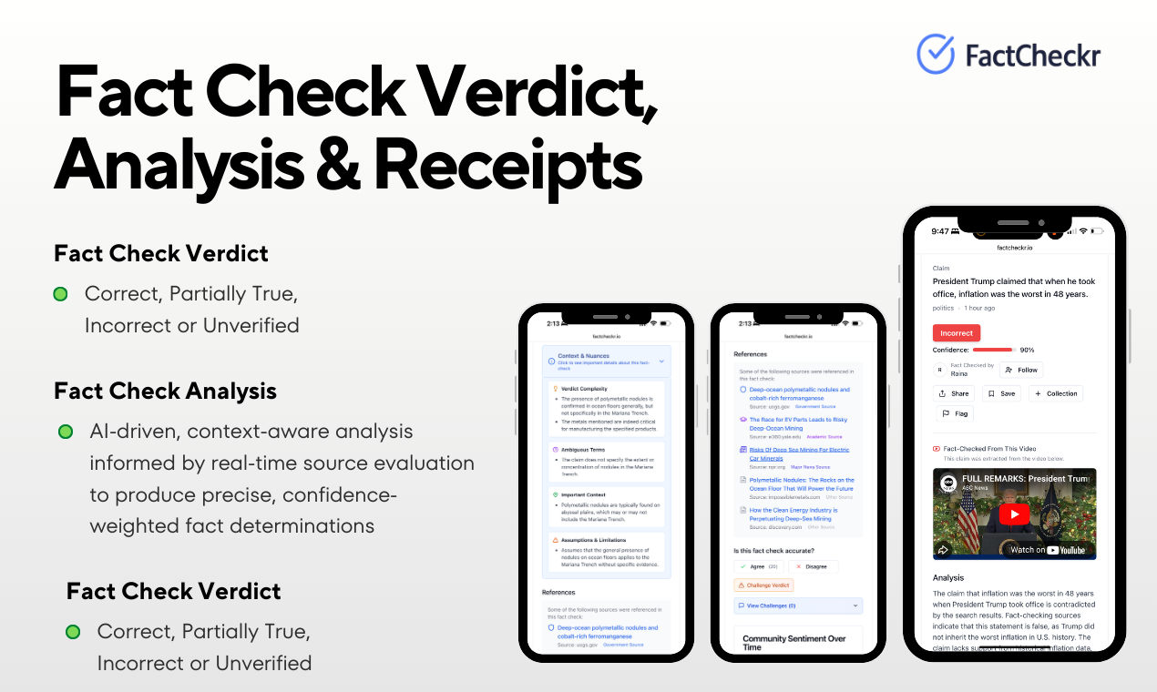 FactCheckr.io screenshot 2